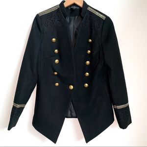 Romeo + Juliet Couture Black Blazer with Gold Trim